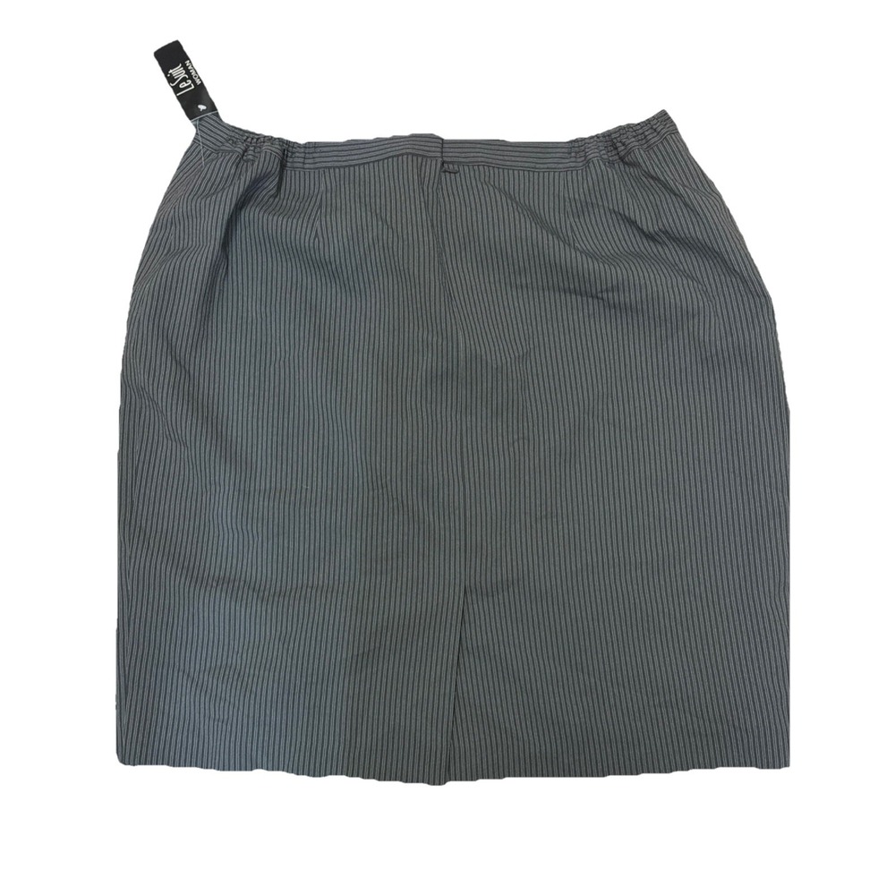 NWT Le Suit 22W Pinstripe Straight Lined Skirt Gray Zipper Knee Length Plus